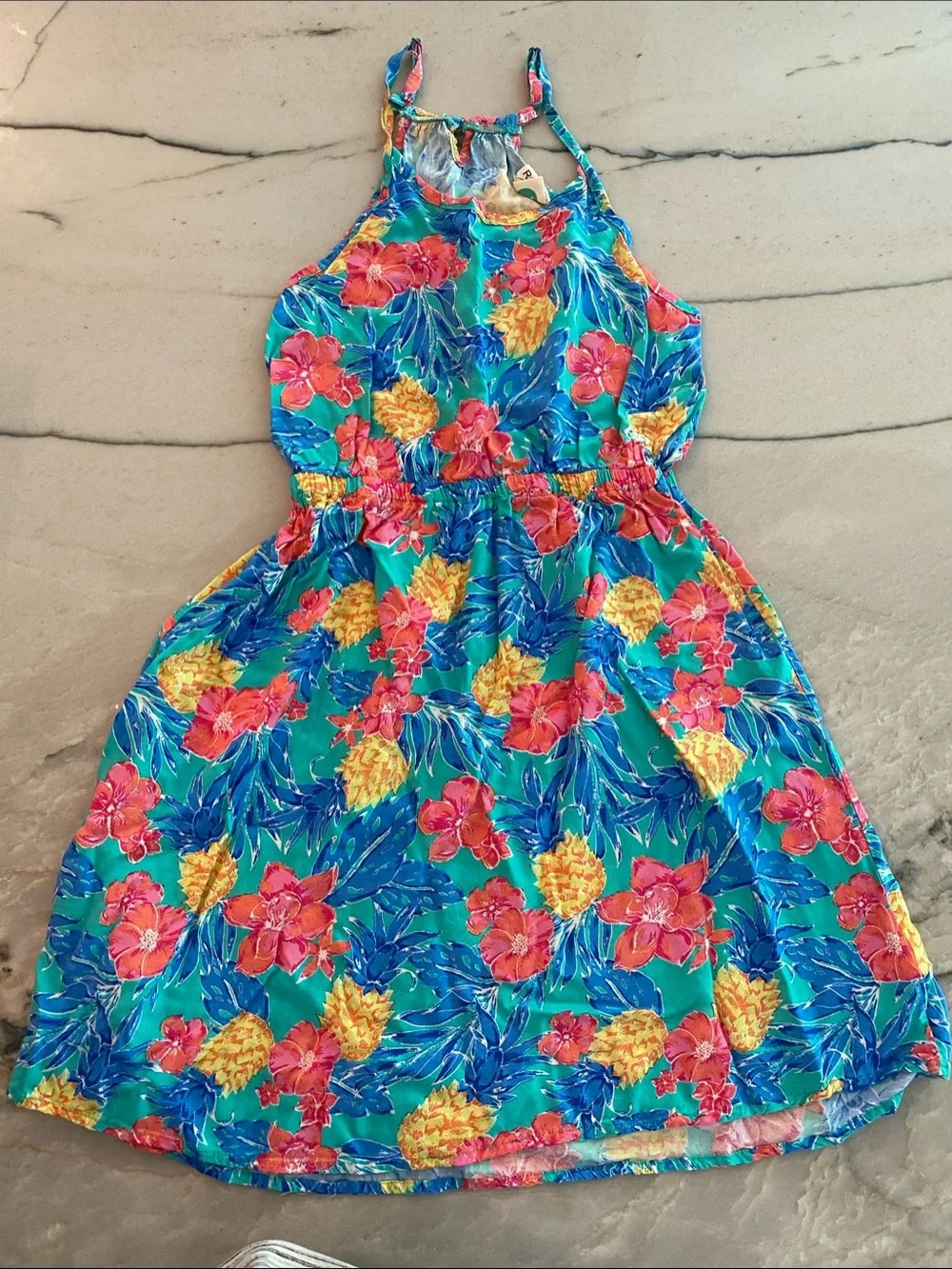 Roxy Girl Tropical Halter Sundress Floral Print - size 10-12